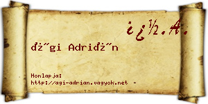 Ági Adrián névjegykártya